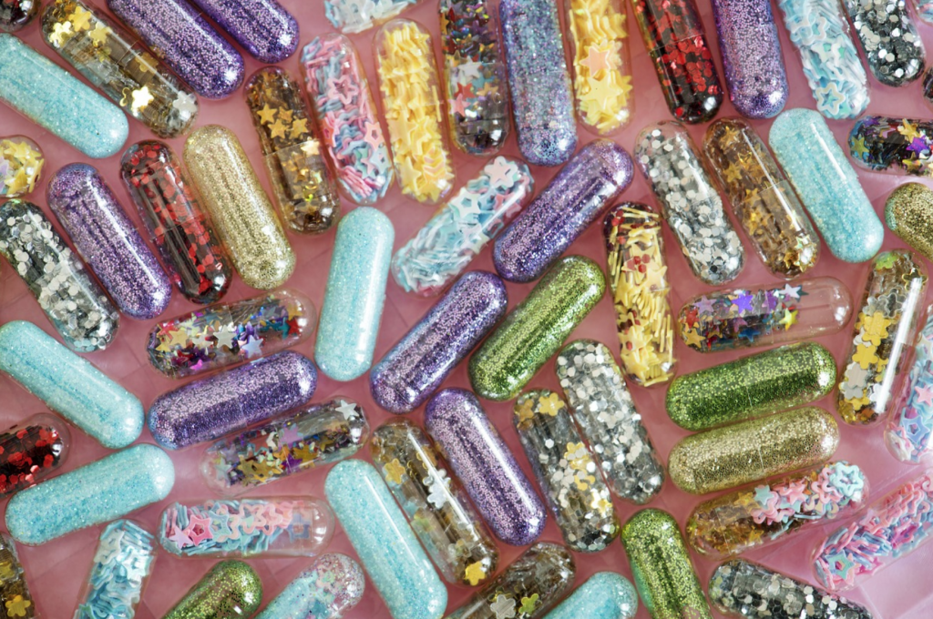 Picture of assorted pills and capsules medication