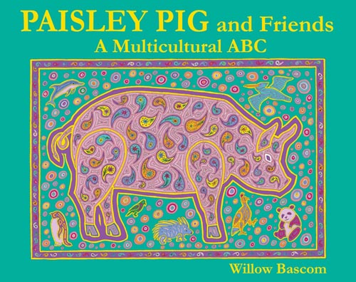 Photo of Paisley Pig Cover by Willow Bascom. Her art shows animals and worldly artistic designs.